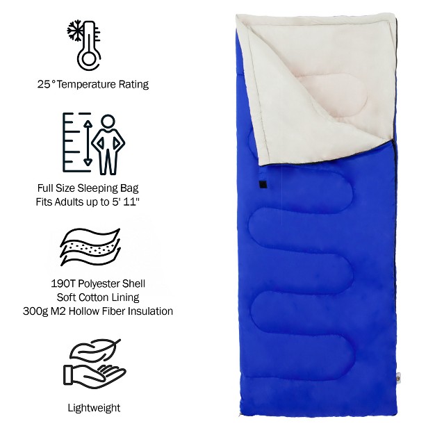 Leisure Sports Lightweight 2 season Sleeping Bag For Spring summer Blue