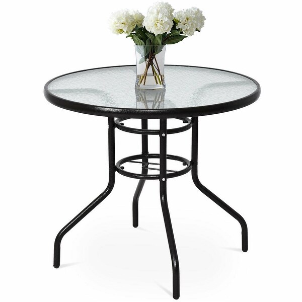 Patio Round Table Steel Frame Dining Table