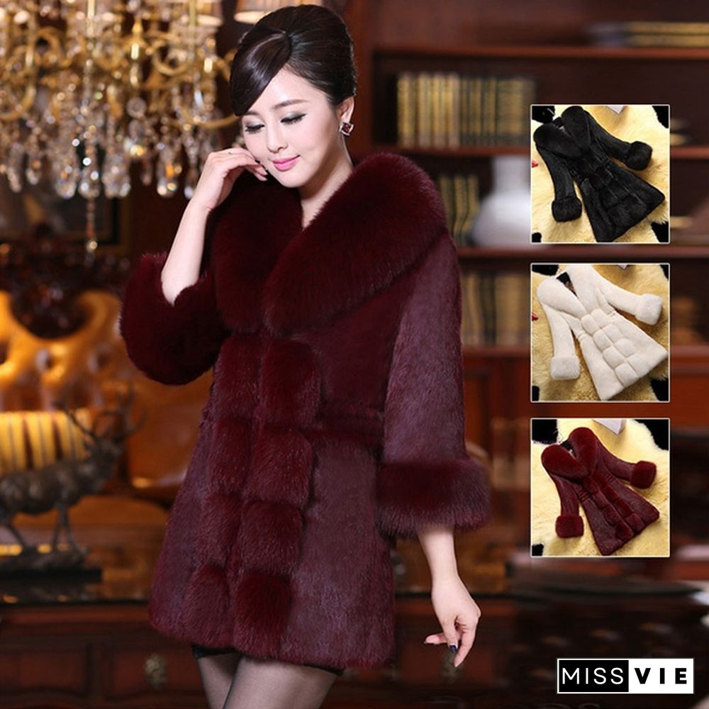 New Fashion Long Fur Coat Elegant Thick Warm Jacket Fur Jacket S-6XL