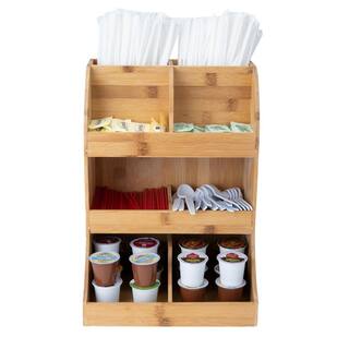 Mind Reader Bamboo 8-Section Condiment Organizer Brown TOWERBM-BRN