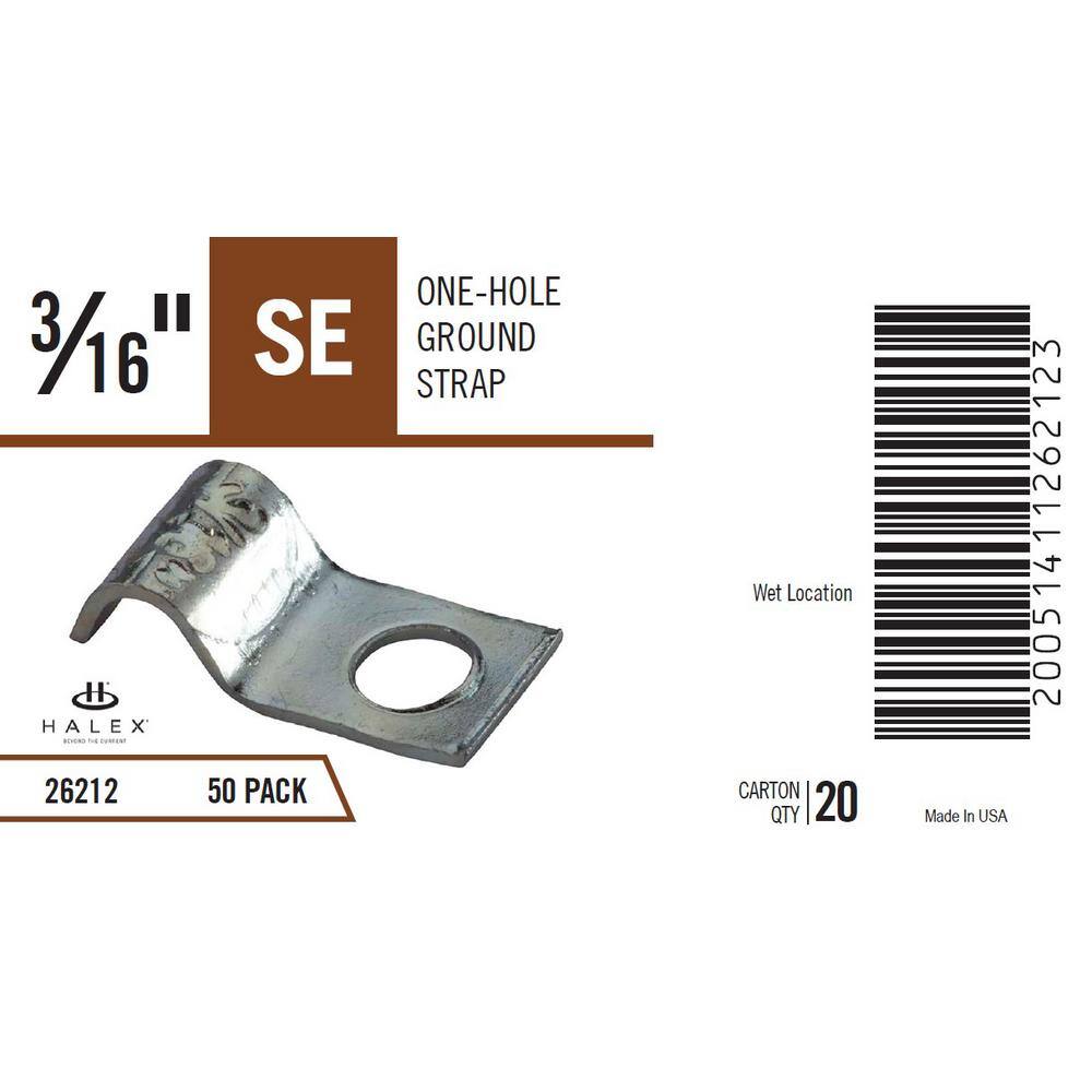 Halex 316 in. Service Entrance (SE) 1-Hole Ground Cable Straps (50-Pack) 26212