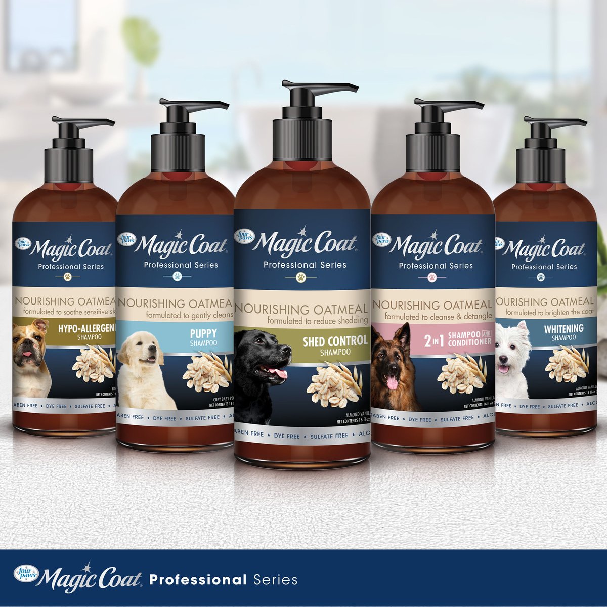 Four Paws Magic Coat Professional Series Nourishing Oatmeal Puppy Shampoo， 16-oz bag