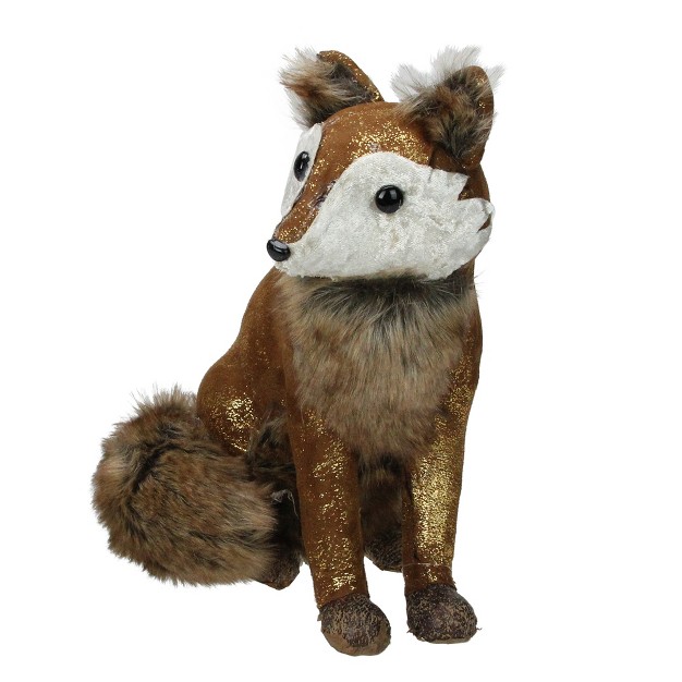 Plush Brown Sitting Fox Figure Animal Decoration