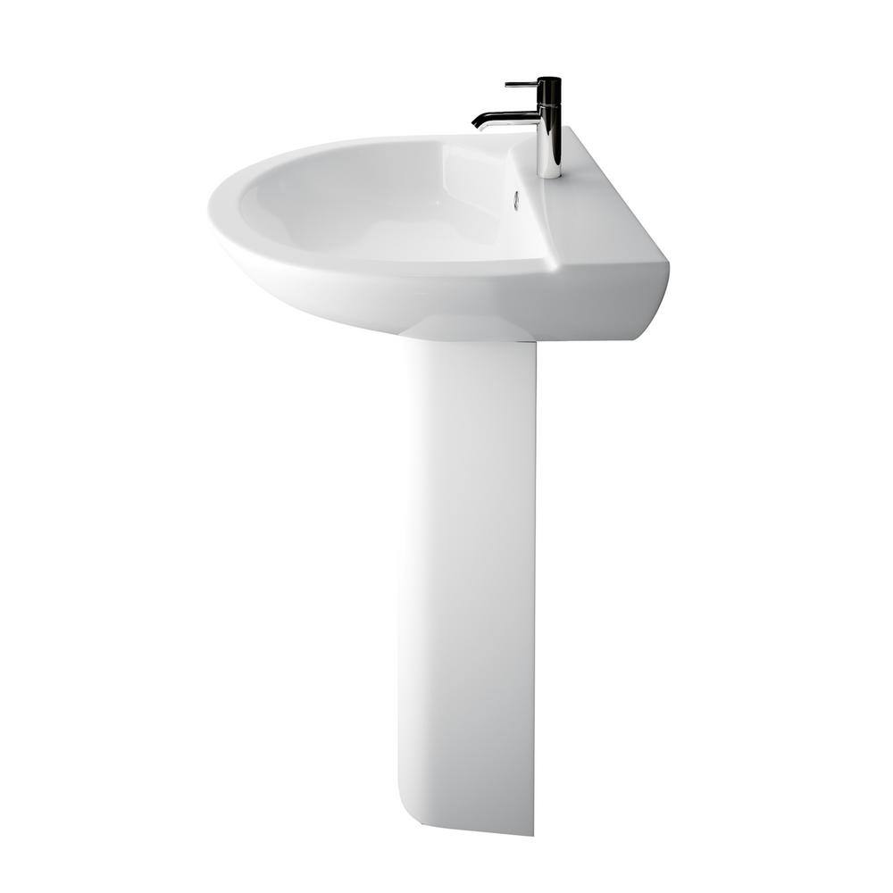 Barclay Products Anabel 555 Pedestal Combo Bathroom Sink in White 3-421WH