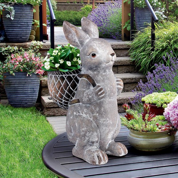 Design Toscano Bunny With Basket Bearing Gifts Easter Rabbit Statue