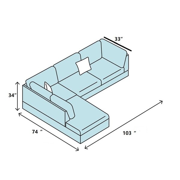 3PC Sectional Sofa Faux Leather Left-Facing Sofa Storage Ottoman Black