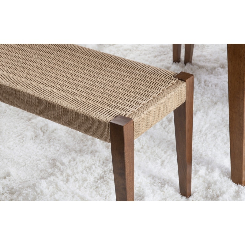 Caelan Basket Weave Dining Bench