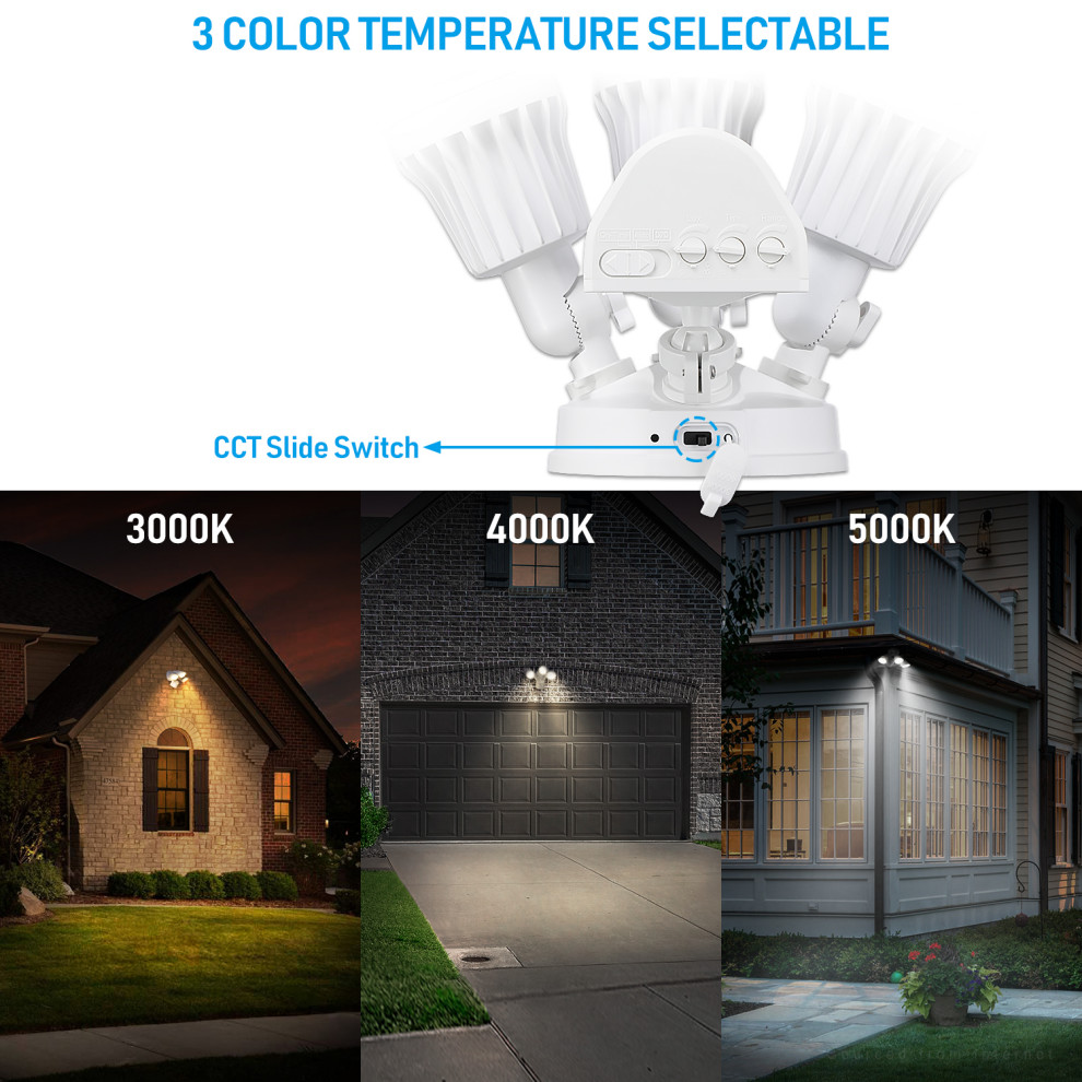 2 Pack 3CCT LED Sensor Flood Light Dusk to Dawn 3 Lighting Modes   Transitional   Outdoor Flood And Spot Lights   by W86 Trading Co.  LLC  Houzz