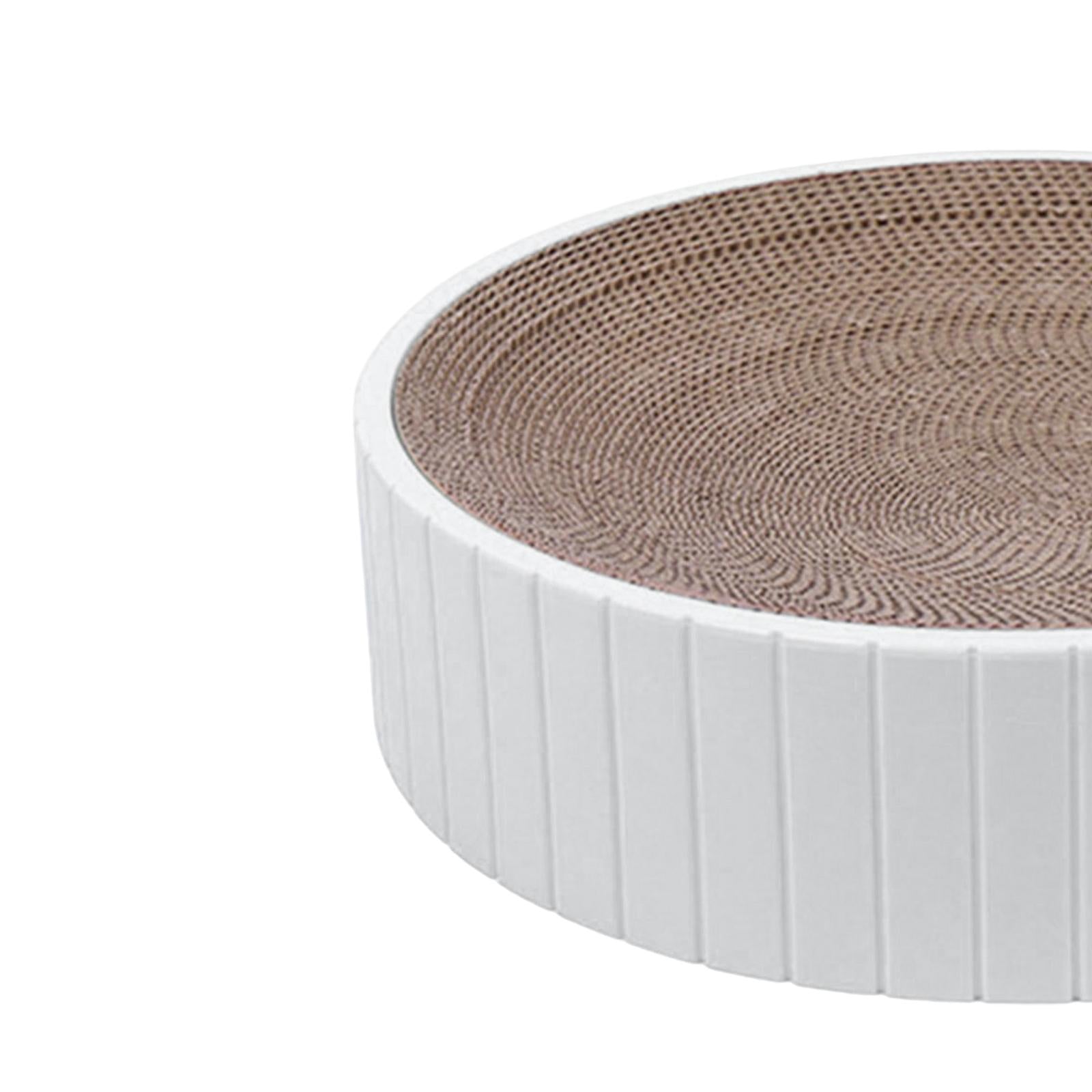 Round Cat Scratcher Furniture Protection Sofa Replaceable Inner Core Corrugated Cardboard Scratcher Scratch Toy for Sleeping Training Kitten White