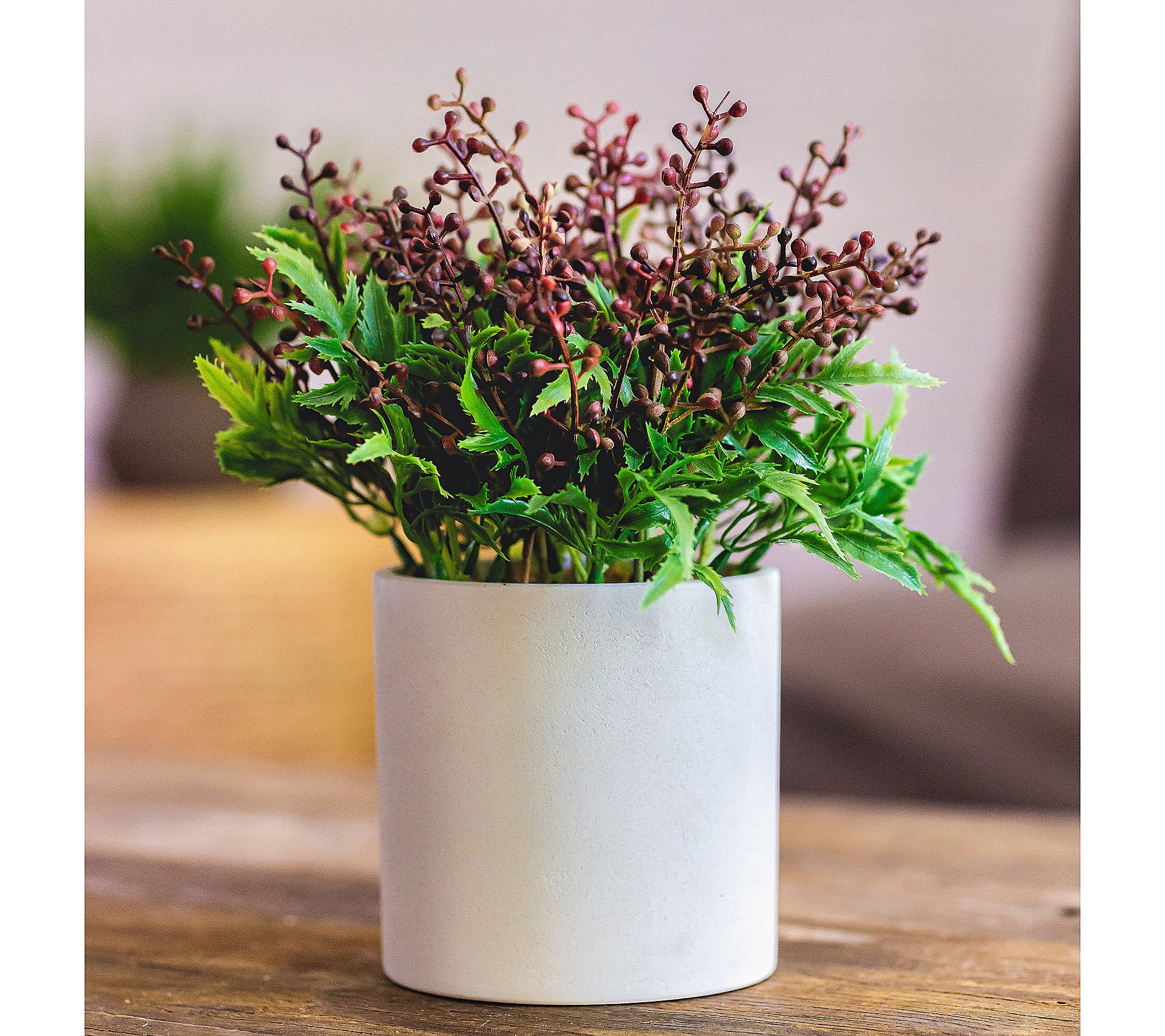 Pacific Thyme Faux Plant in Decorative Ceramic Pot