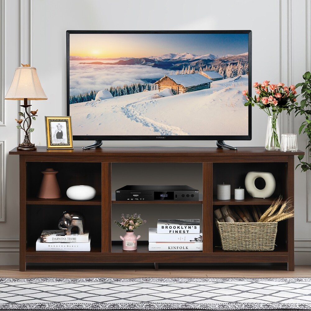 Costway TV Stand 58 inch Entertainment Media Console Center Up to 65   58'' x 16'' x 24''