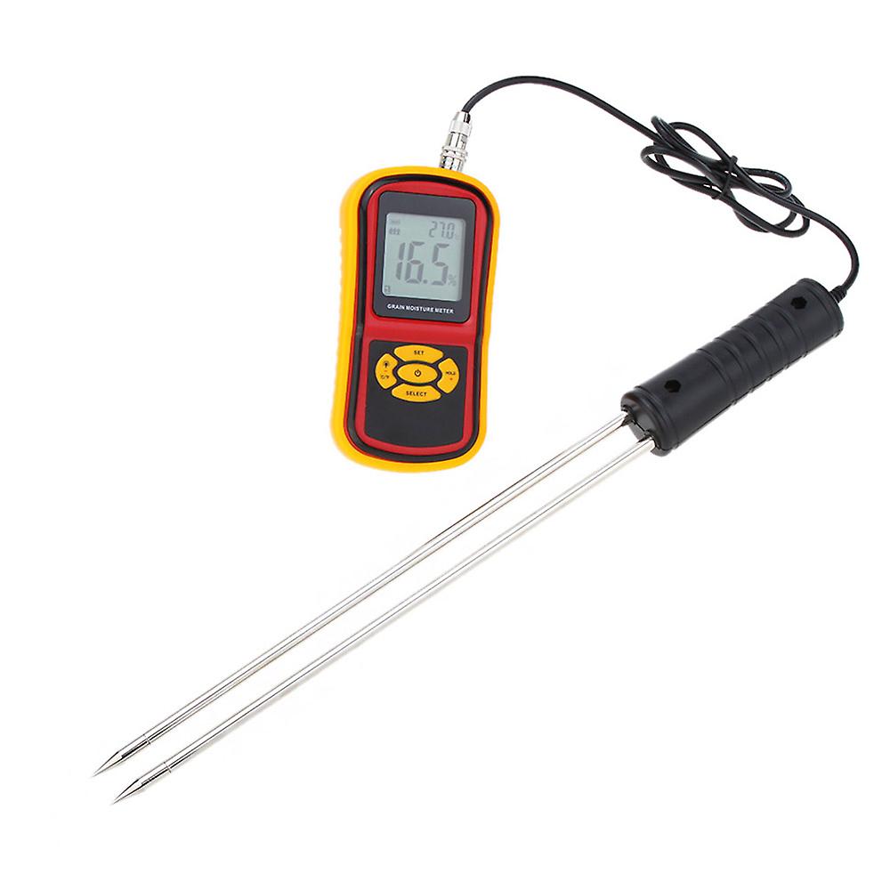 Gm640 Portable Digital Grain Moisture Meter With Measuring Probe Lcd Display Tester For Corn Wheat Rice Bean Wheat Hygrometer No.233403