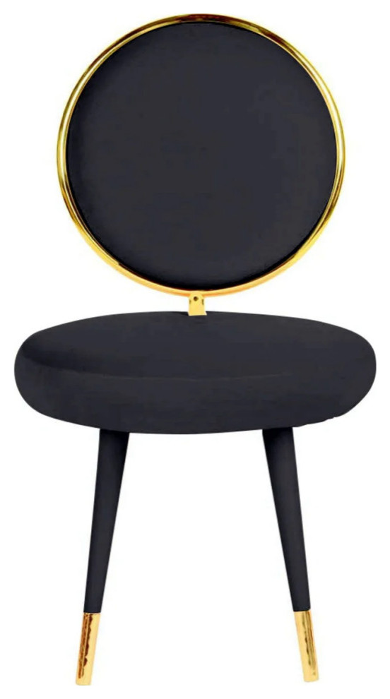 Wellington Glam Black Velvet Accent Chair  Set of Two   Midcentury   Armchairs And Accent Chairs   by V.S.D Furniture  Houzz