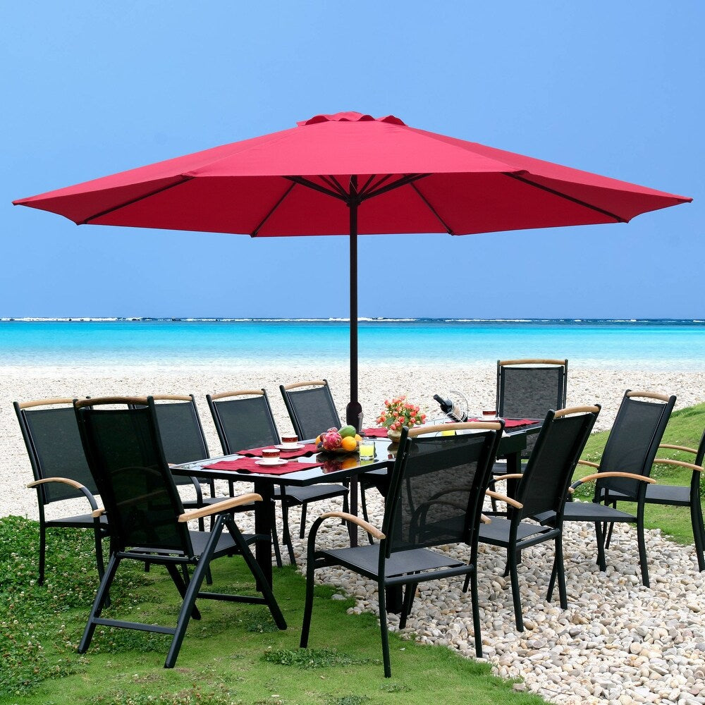 Abble 8' Red Octagon Table Patio Umbrella