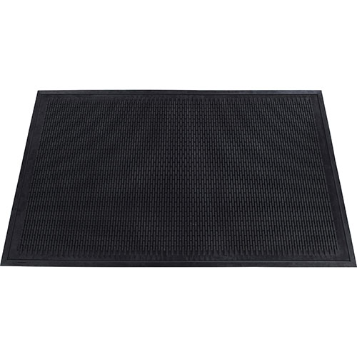 Genuine Joe Super Tread Rubber Floor Mat | 3' x 5'， Black | GJO70367