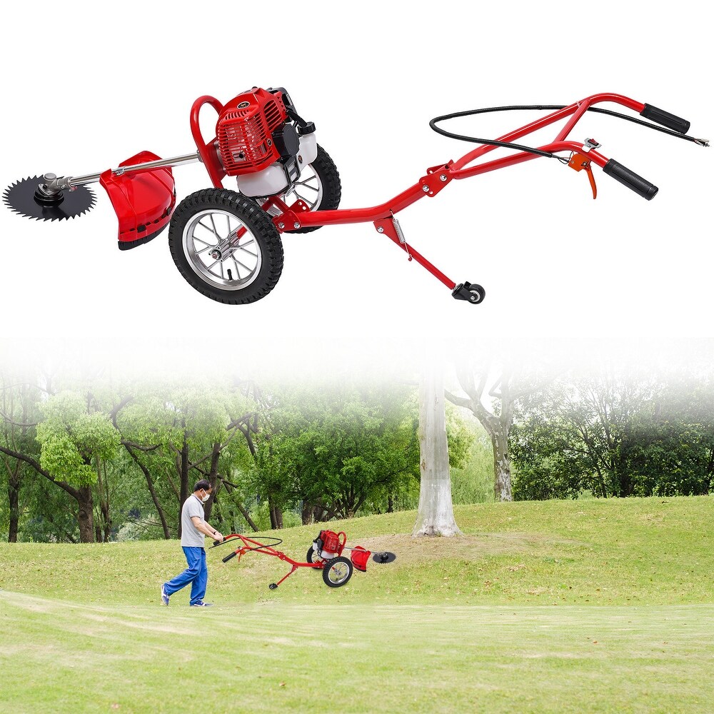 Two Stroke Lawn Mower Gasoline Lawn Mower Hand Push Irrigation Mower   57.1*17.2*27.6inch