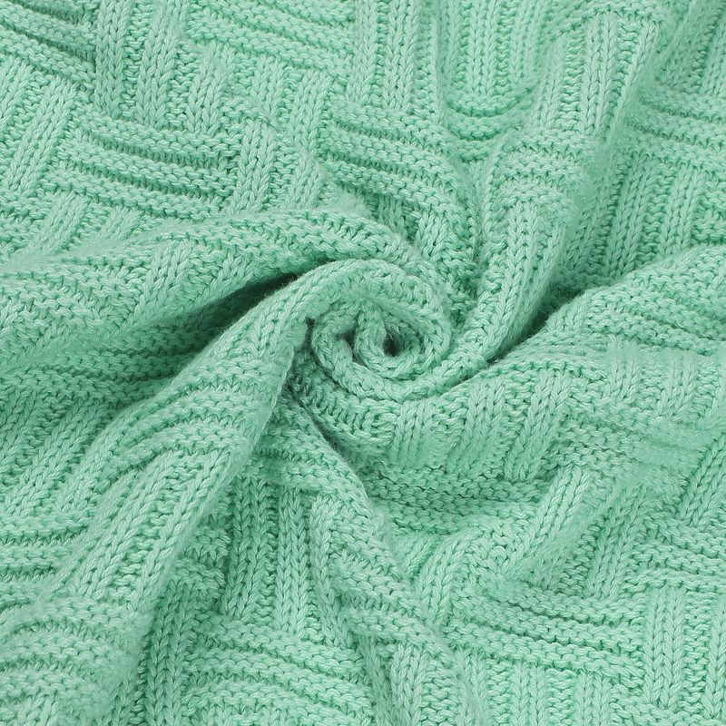 100% Cotton Cross Cable Knit Throw Blanket For Sofa Couch Bed Home Bedding， Throw 47x78