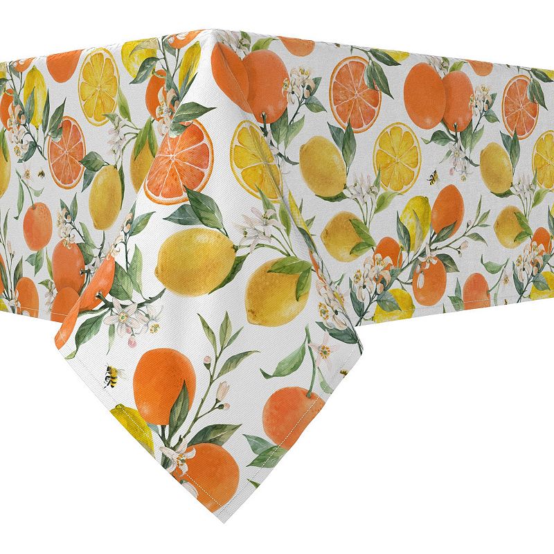 Rectangular Tablecloth， 100% Cotton， 52x104， Oranges and lemons