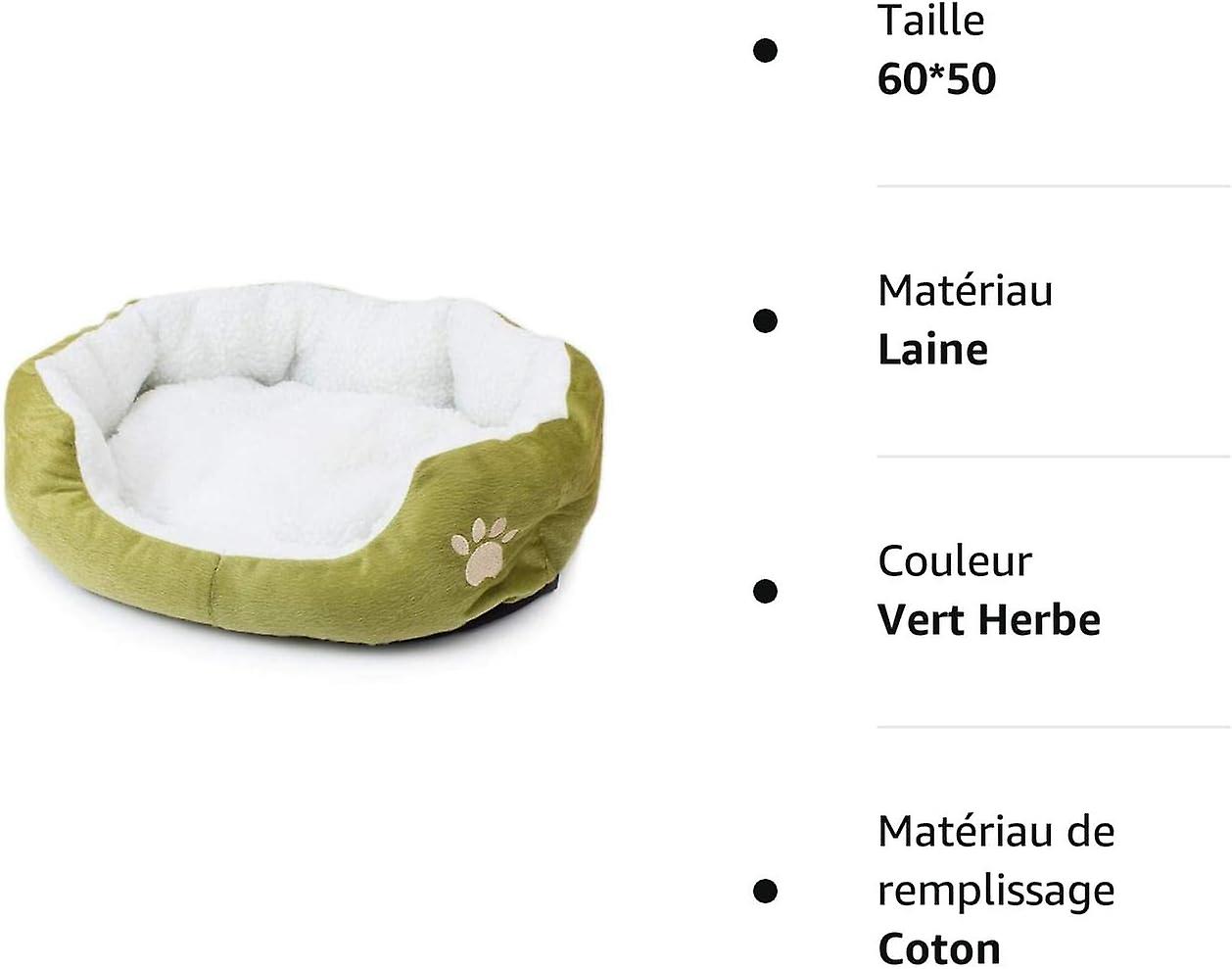 Pet Bed For Cats And Small Medium Dogs Basket With Round Or Oval Cushion Donut Shape Nesting Pet Bed，grass Green，60 * 50，a