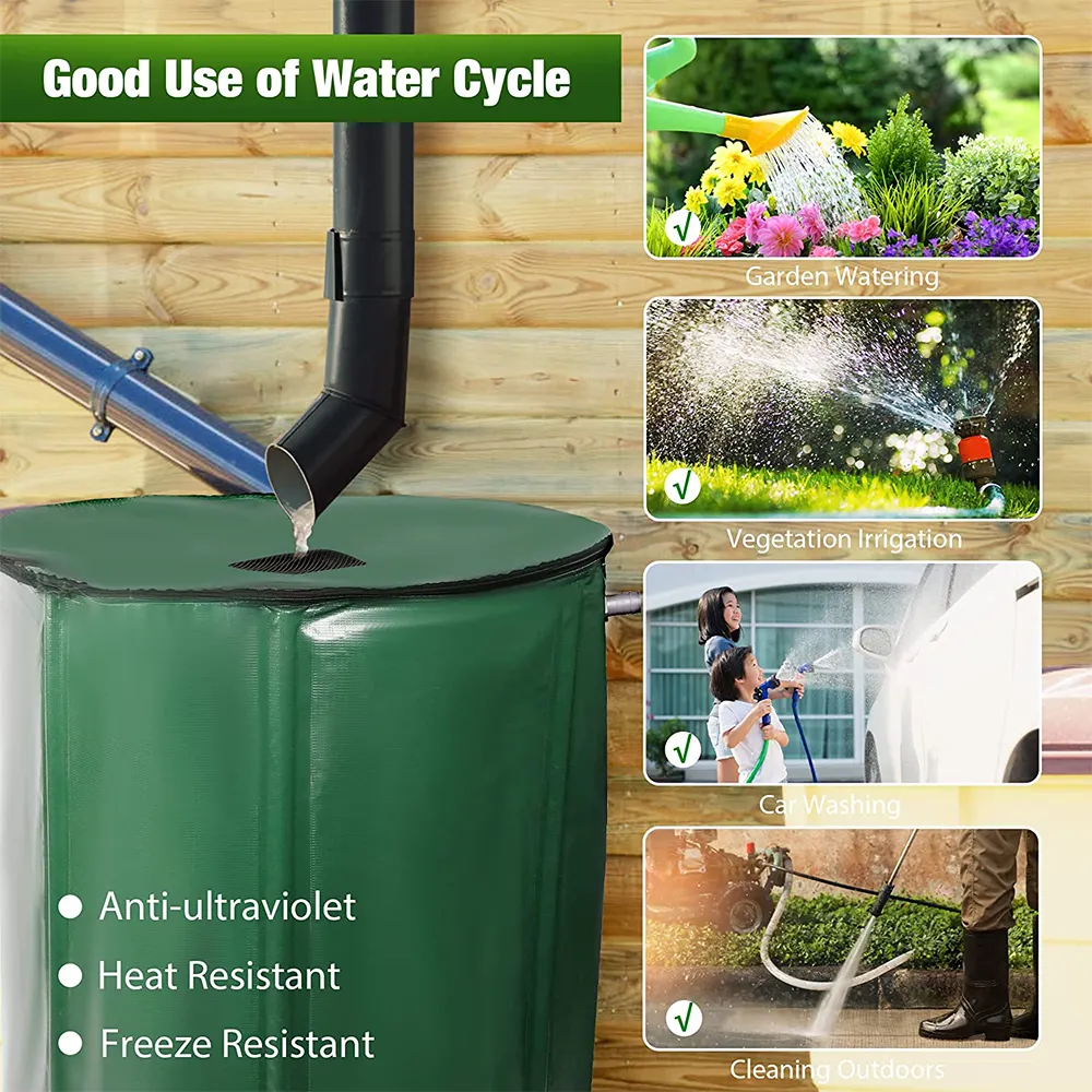 Factory Supply rain barrel plastic water storage Tank Rain Barrel spigot diverter for Garden tree Water