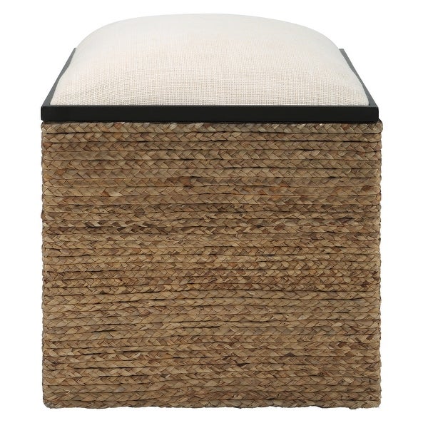 Uttermost Island Square Straw Accent Stool - 17