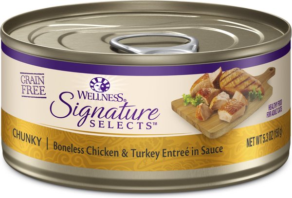 Wellness CORE Signature Selects Chunky Boneless Chicken and Turkey Entree in Sauce Grain-Free Canned Cat Food