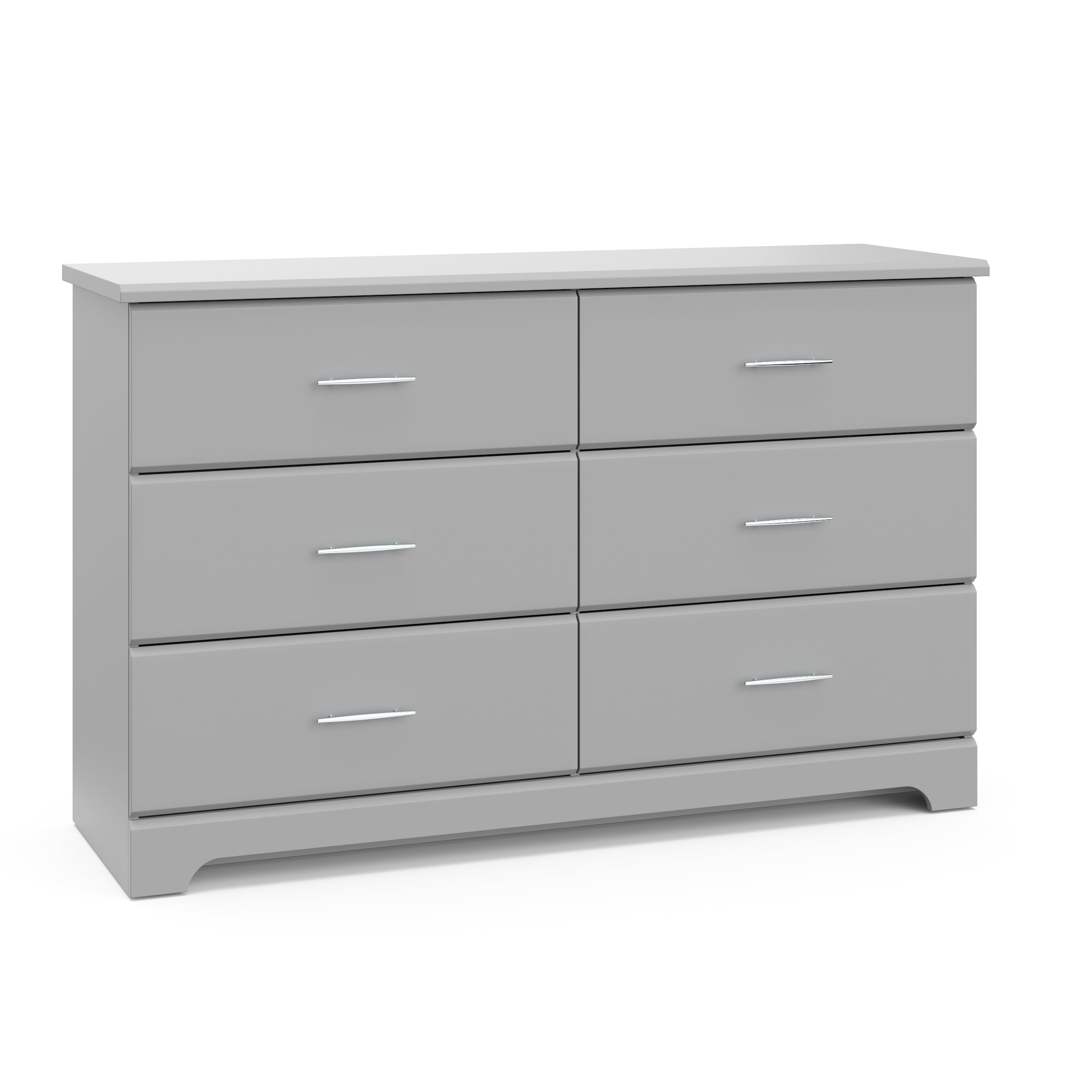 Storkcraft Brookside 6 Drawer Modern Double Dresser Pebble Gray