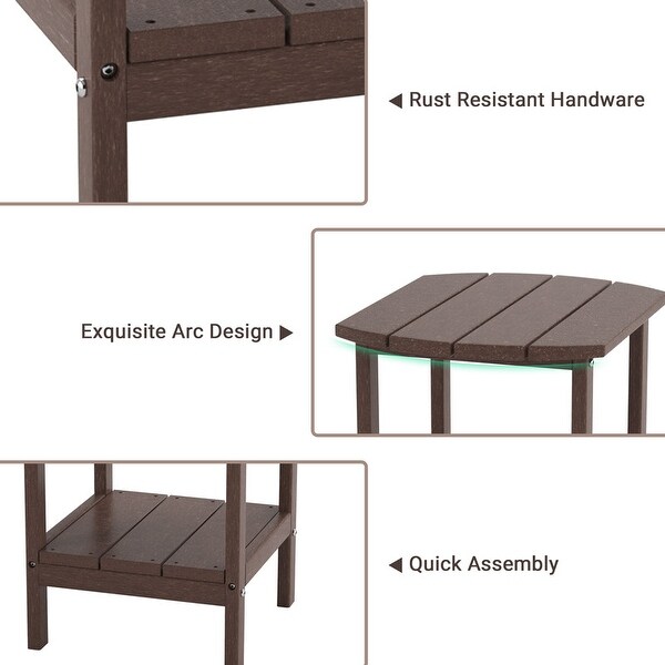 2Tier Adirondack Side Table，Outdoor End Tables HDPE AllWeather Resistant