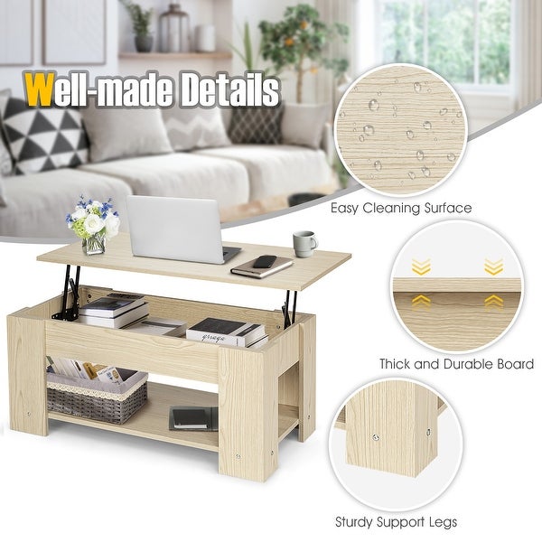 Costway Lift Top Coffee Table Modern Accent Table w/Hidden Storage - See Details