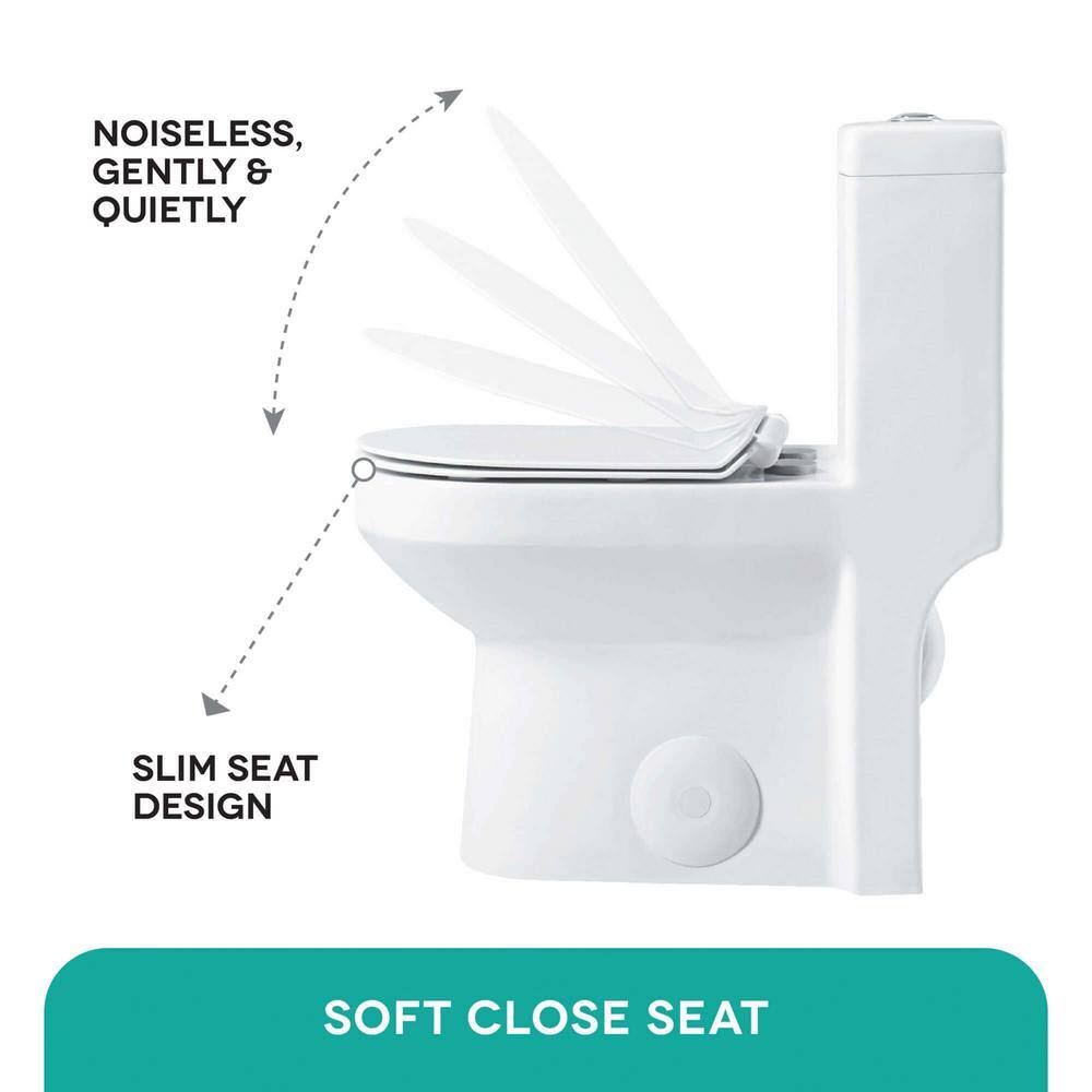 FINE FIXTURES Jawbone 10 in. Rough-In 1-piece 1.08 GPF 1.58 GPF Dual Flush Round Toilet in White Seat Included MOTB10W