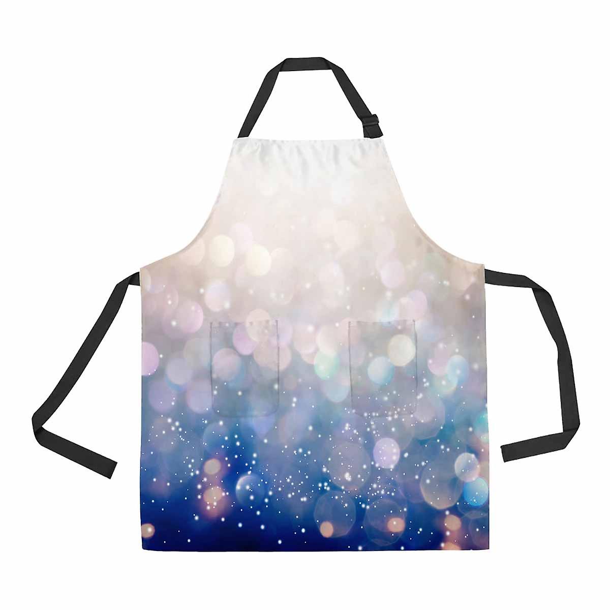 Beautiful Abstract Shiny Light And Glitter Unisex Adjustable Bib Apron With Pockets For Commercial Restaurant And Home Kitchen Use