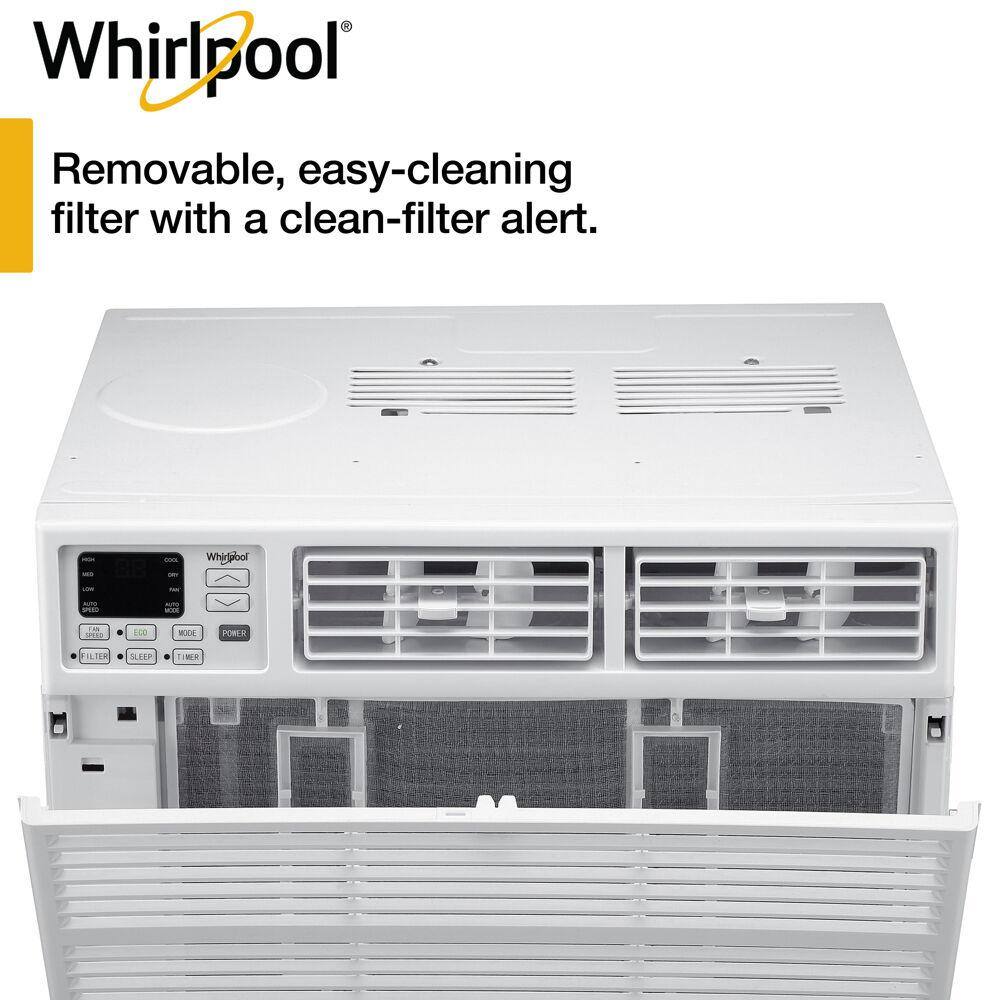 Whirlpool Energy Star 15000 BTU 115V Window AC w Remote Control for Rooms up to 700 Sq. Ft. LCD Display Auto-Restart Timer White WHAW151BW