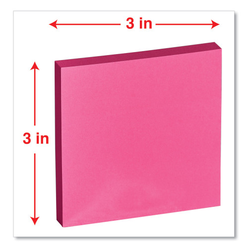 Universal Fan-Folded Self-Stick Pop-Up Note Pads， 3 x 3， Assorted Bright， 100-Sheet， 12/PK (35611)