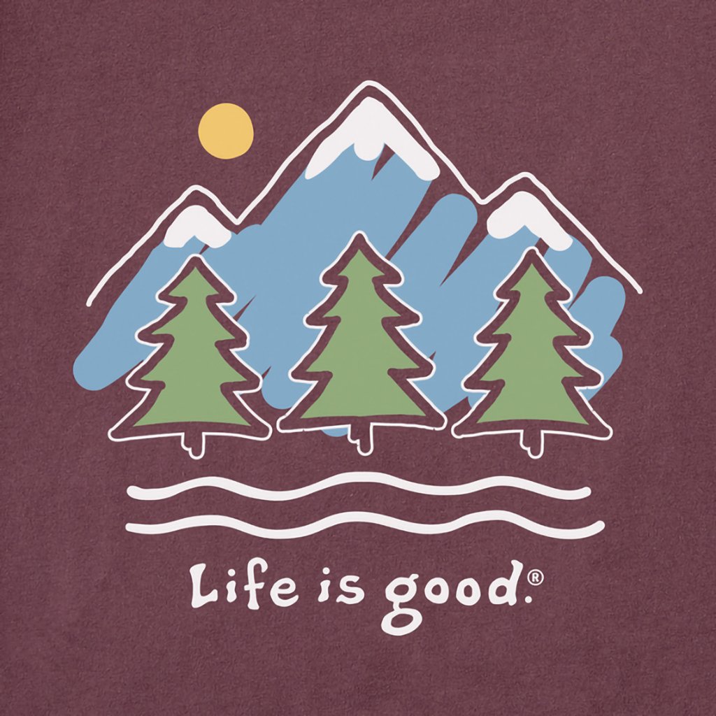 Life Is Good  Men's Big Mountains Long Sleeve Crusher Tee