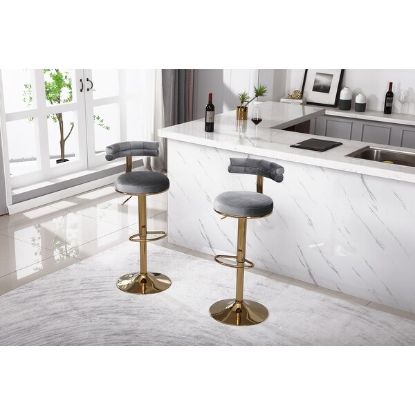 2PCS Bar Stools with Back and Footrest