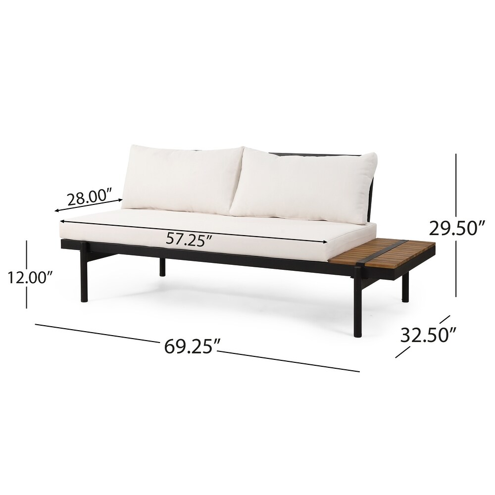 The Outdoor Acacia 5 seat Sectional Sofa Set w/ Water resistant Cushions by Christopher Knight Home