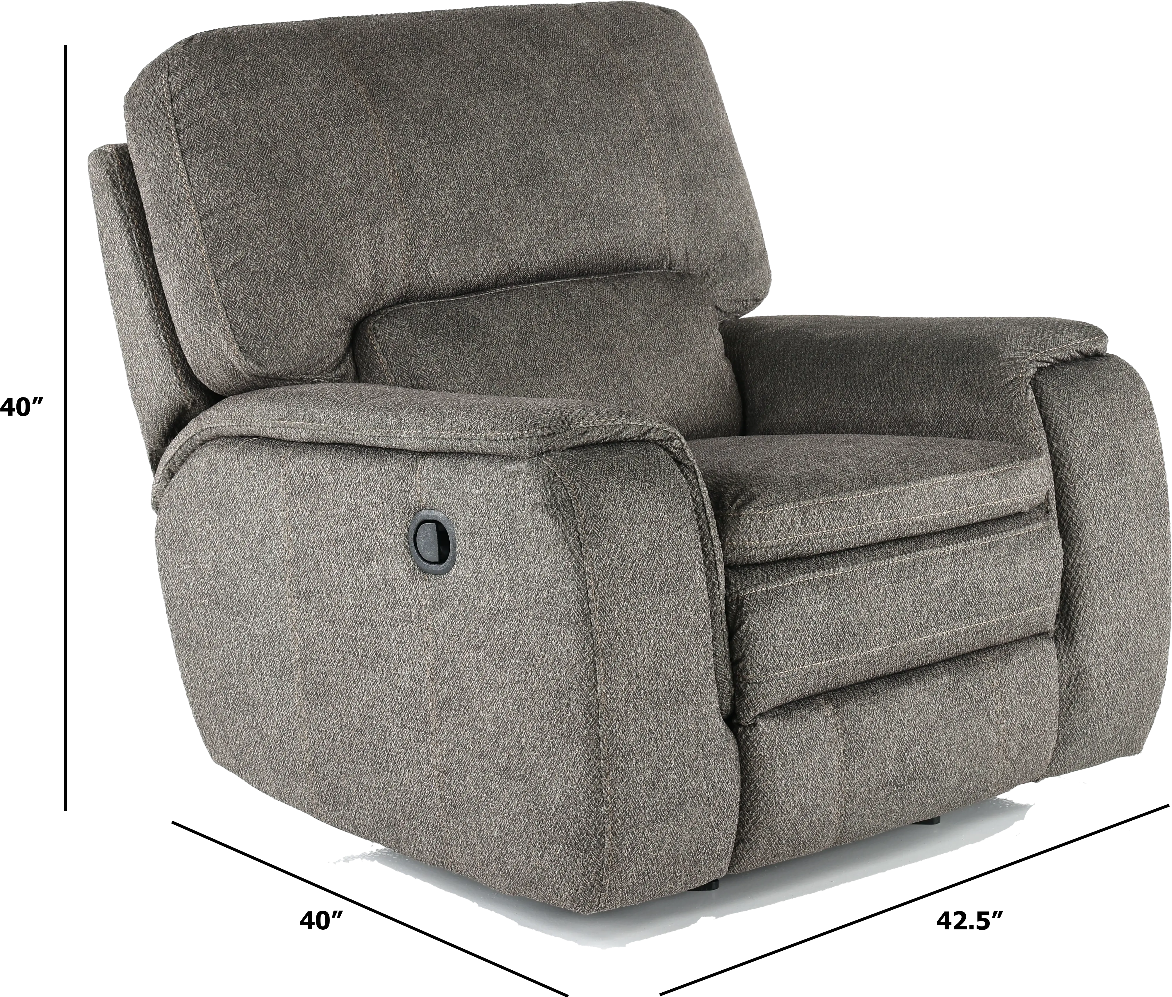 Cyprus Silver Gray Transitional Rocker Recliner