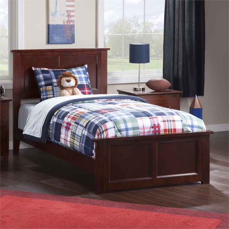 Leo & Lacey Classic Hardwood Eco-Friendly Platform Bed, Twin, Walnut