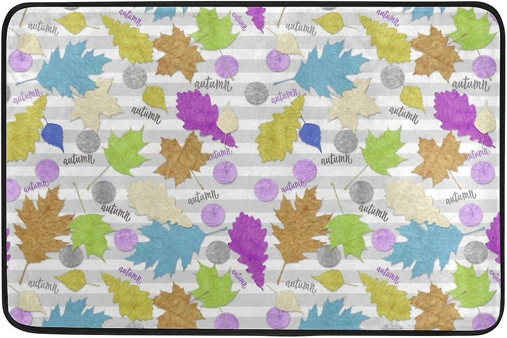 Funny Paper Leaves Area Rug Pad - 23.6x15.7 Inch - 100% Light Weight Polyester Fabric For Living - Bedroom