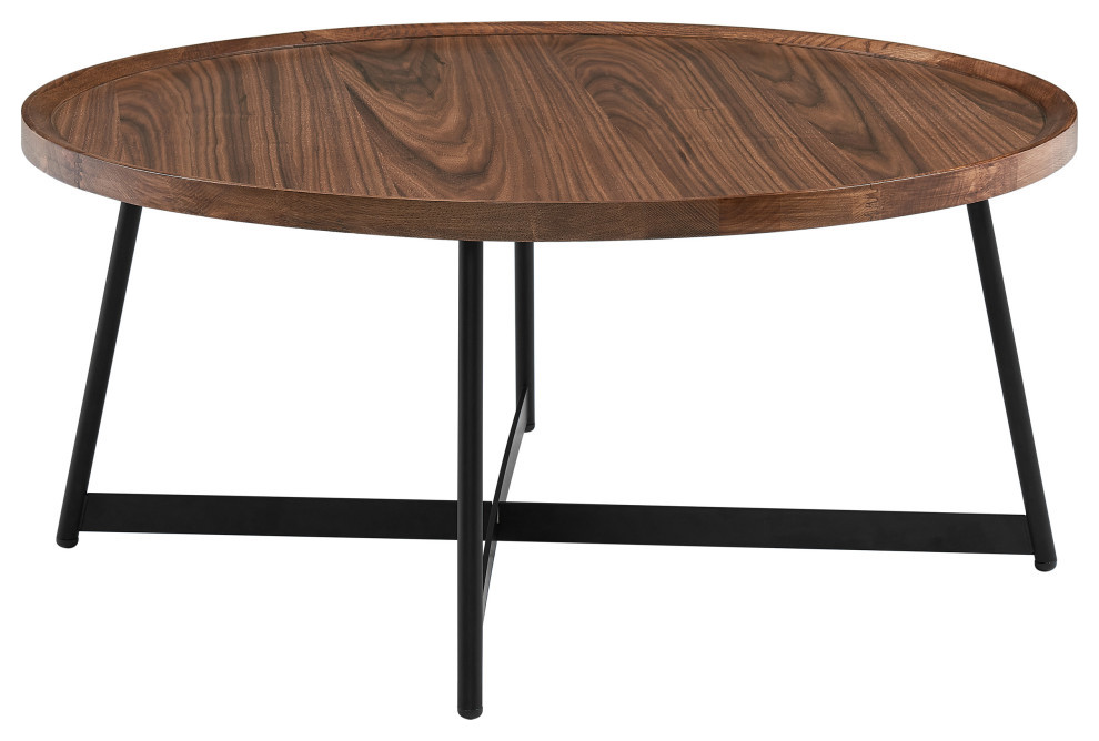 Niklaus 35 quotRound Coffee Table   Industrial   Coffee Tables   by Euro Style  Houzz