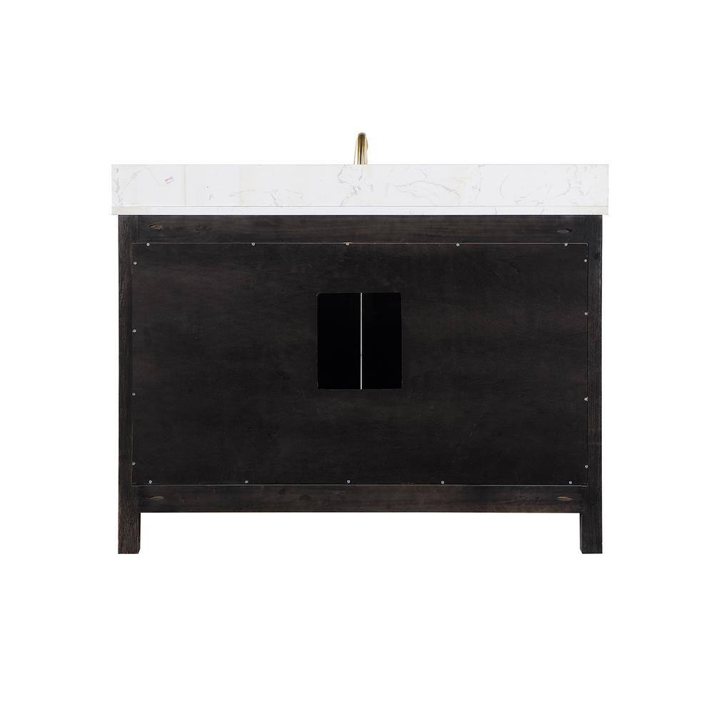 Altair Hadiya 48 in. W x 22 in. D x 34 in. H Bath Vanity in Black Oak with Carrara White Composite Stone Top 542048-BO-AW-NM