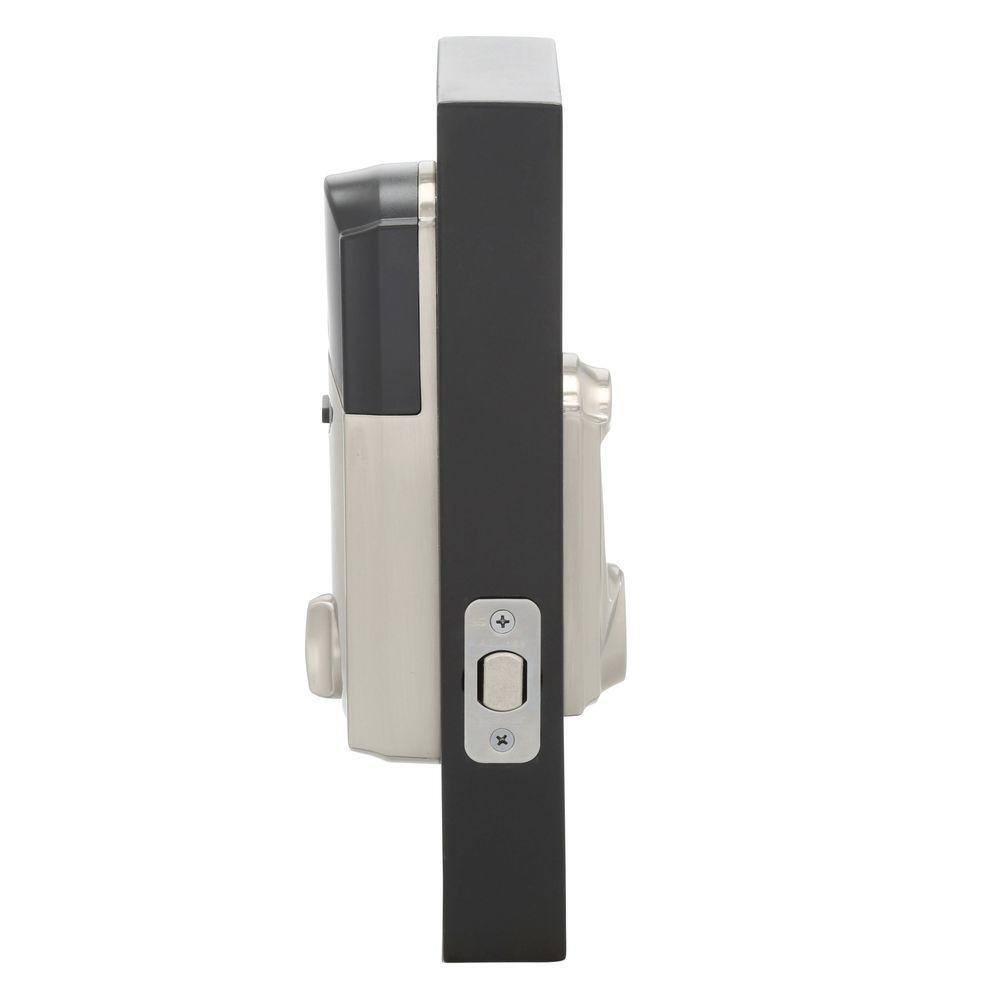 Schlage Camelot Satin Nickel Connect Smart Door Lock with Alarm (2-Pack) BE469NX V CAM 619 2P