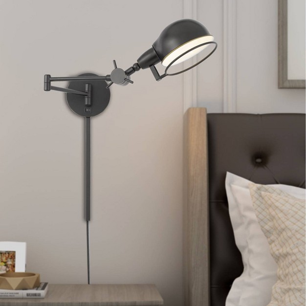 Linthal Swing Arm Wall Lamp With Adjustable Shade Dark Bronze Cal Lighting