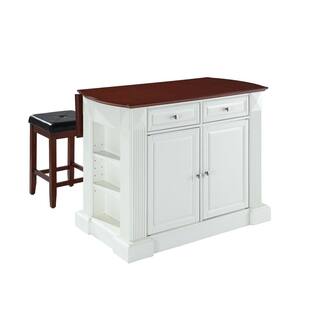 CROSLEY FURNITURE Coventry White Kitchen Island with Stools KF300075WH