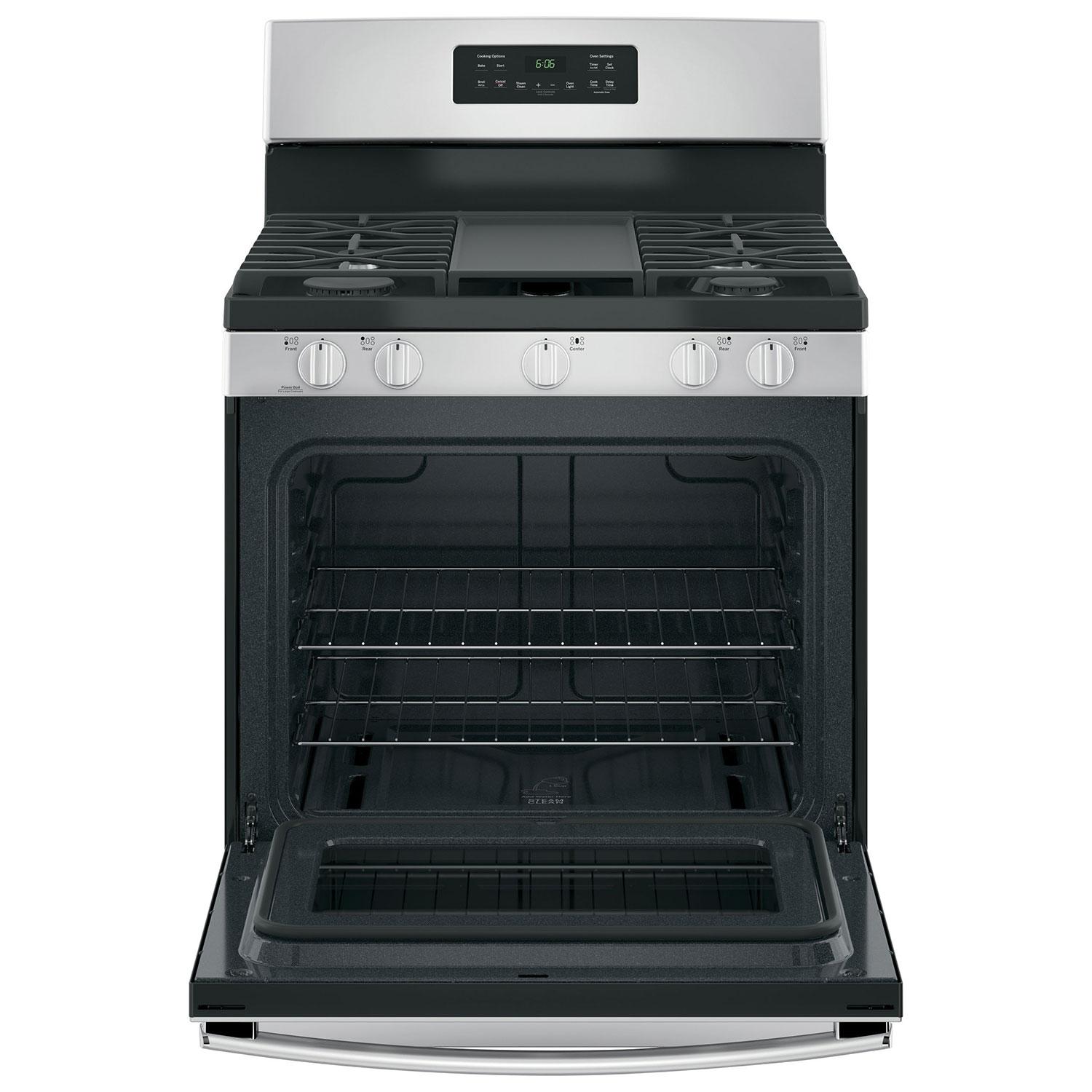 GE 30-inch Freestanding Gas Range with Steam Clean JCGBS66SEKSS