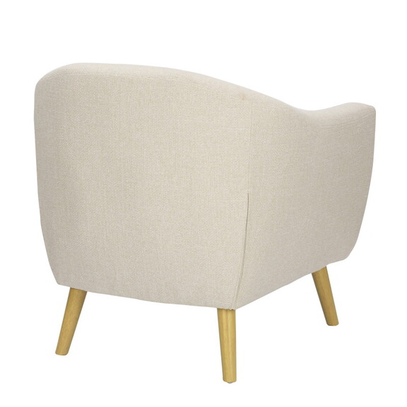 Rockwell Mid Century Accent Chair in Cream Fabric ...