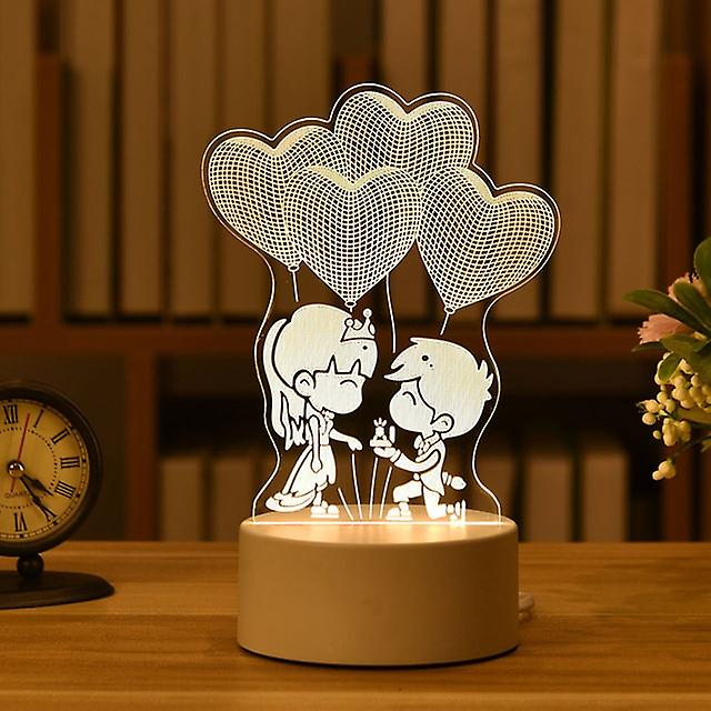 Romantic Love 3d Acrylic Led Lamp For Home Children S Night Light Table Lamp Birthday Party Decor Valentine S Day Bedside Lamp