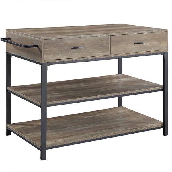 Acme Furniture Macaria Rustic Oak  Black Finish Kitchen Islands AC00403