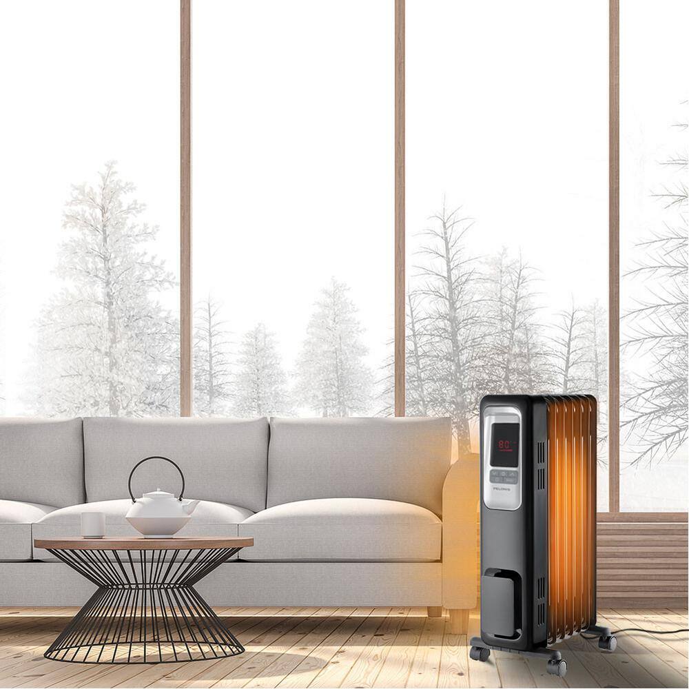 Pelonis 1500-Watt Digital Electric Oil-Filled Radiant Portable Space Heater HO-0280