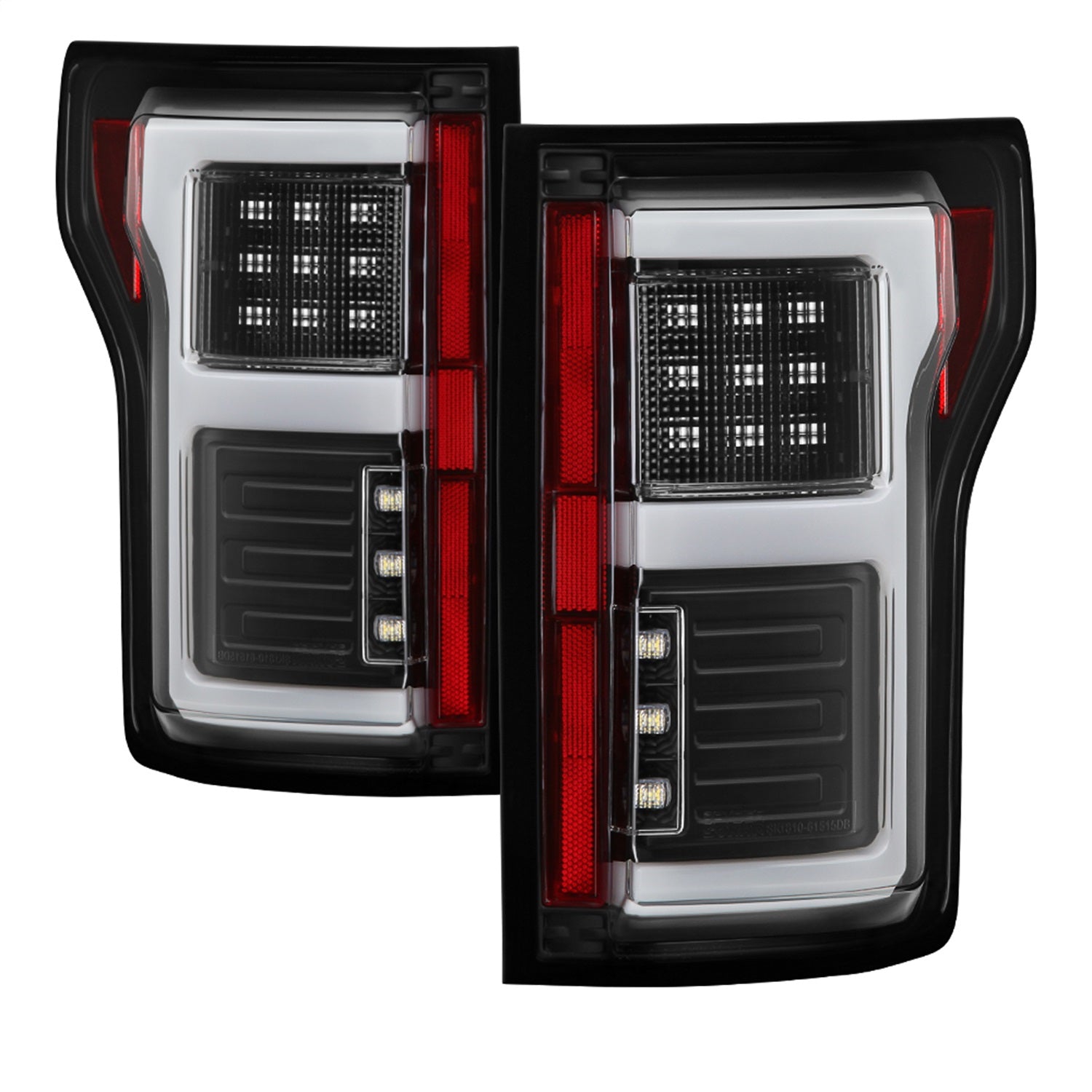 Spyder Auto 5085313 LED Tail Lights; Light Bar; Compatible w/Rear Blind Spot Sensor Only; Black;